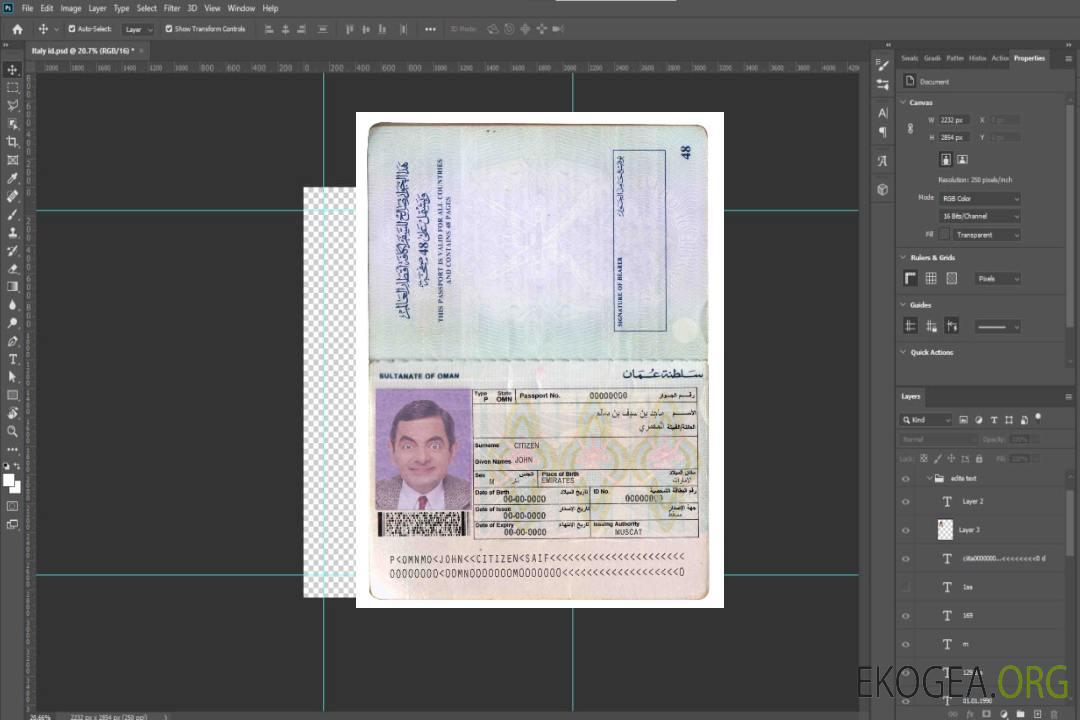 Passeport d'Oman (1995-2005) template